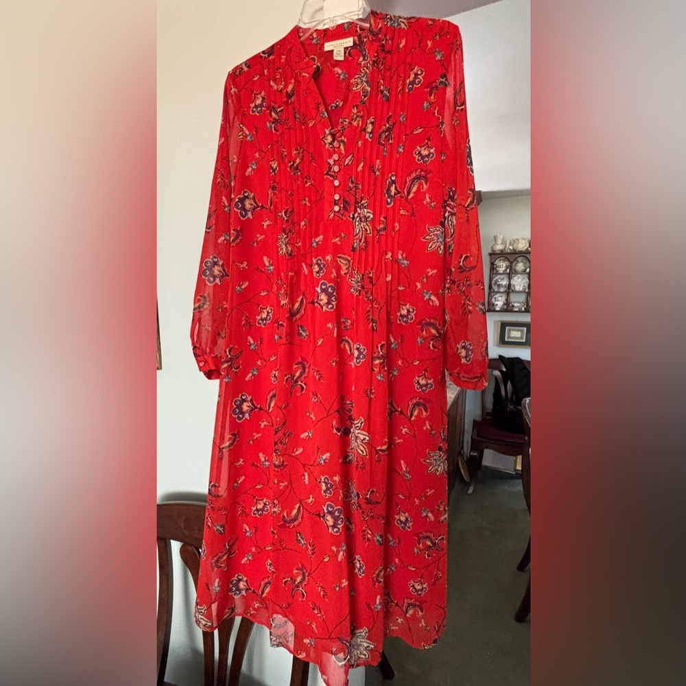 Floral Red Dress